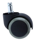 Smooth And Silent 2 Inch Universal Replacement Casters For Office Chairs That Glide Like A Dream On Floors With Tough Grey Rubber Swivel Wheels That Are Hardwood Friendly And Super Sturdy, showing grey rubber wheel.