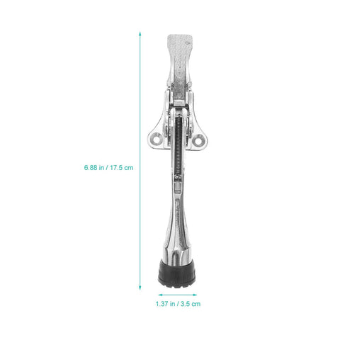 Easy Step Zinc Alloy Door Stopper With Silent Anti Collision And Solid Grip Spring Loaded Kickdown Door Holder front view with size