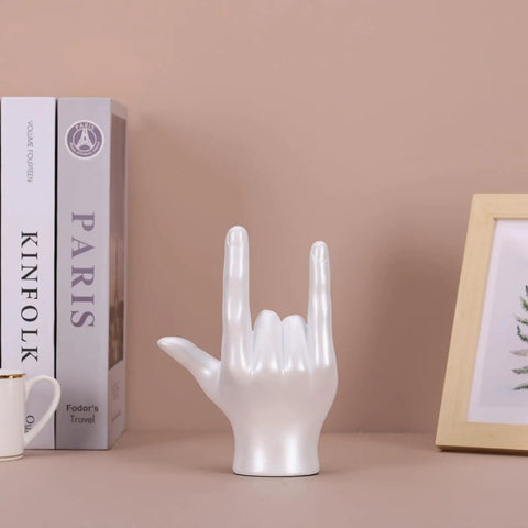 I Love You Gesture Statue White Hand Sculpture For Home Decor And Office Modern Art Centerpiece For Living Room Wedding Table Decor Minimalist Scandinavian Style With Totally Chic Vibes