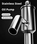 Hand Operated Manual Fluid Transfer Pump Stainless Steel Portable Siphon For Gas, Oil And Water Home Brewing Garage Work Reliable Gear close-up of pull rod design