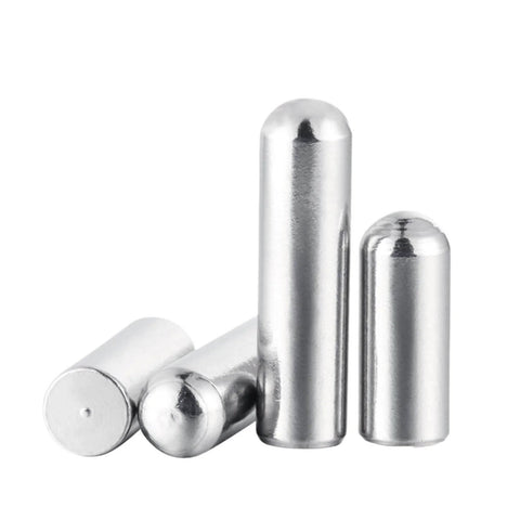 Heavy Duty Stainless Steel Round Head Cylindrical Dowel Pins Set, 304 Grade Locating Pins In Metric Sizes From M0.8 To M6 With 8mm Option