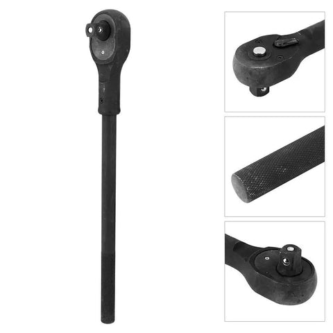 Heavy Duty Reversible Ratchet Socket Wrench 3/4 In And 1 In Sizes Built Tough From Premium Alloy Steel showing head and handle details.