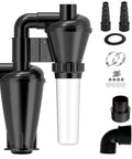 Double Filtration Cyclone Dust Collector for Woodworking, 2 Inch OD DIY Turbocharged Filter System with connectors