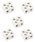 uxcell 2-way porcelain ceramic terminal block, white; set of 5