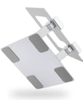 Sturdy Portable Ergonomic Laptop Stand For Desk With Height Adjustable Riser And Ventilated Cooling Foldable Frame Fits Most Laptops Up To 15 Inches Silver