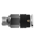 Quick Disconnect Adapter AC925 for Seaquest Scuba Air Source shown in chrome plated brass, side view of leak free female QD fitting.