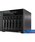 Top Shelf Six Bay Network Attached Storage With Beefy Intel Celeron Processor And Four M2 Nvme Slots Powering Dual Two Point Five Gigabit Ethernet Links Along With Eight Gb Ram And One Terabyte Ssd For No Sweat Backups, featuring six drive bays.