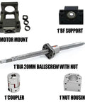 1 Set 200 To 2000mm SFU2005 And SFU2010 Ballscrew Kit With 20mm Diameter Dia Components Including Motor Mount and Coupler