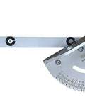 Dead Accurate 27 Position Miter Gauge With Five Degree Clicks And Zero To Sixty Spread showing aluminum and steel construction.