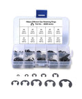 Durable Metal E Clip Assortment Kit With 147 Pieces And Sizes From 2mm To 12mm Portable Grab And Go Organizer Case Open View