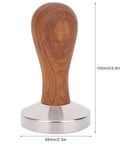 58mm Stainless Steel Coffee Tamper With Wooden Handle Heavy Duty Powder Pressing Tool For Richer Espresso Brew