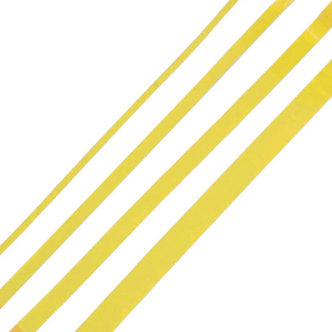 Four Pack Yellow Heat Resistant Paper Tape featuring a dang tough hold, displayed in a diagonal arrangement on a white background.