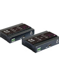 Solid KVM Extender Pushing 4K Video And USB Data Over Cat6 Network Cables With Inline Power Delivery showing two units.