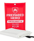 Straight Up Heavy Duty Emergency Fire Blanket For Kitchen And Home Safety No Sweat Flame Control With Quick Deploy Pull Tabs No Mess Cleanup 47 By 71 Inches in red and white packaging.