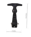 Two Pack Elastic Draw Latches With T-Handle Catch, Hood Hasp Replacement For Machines And Vehicles, black latch, front view
