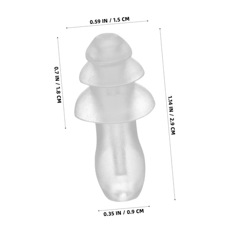 Snag These 40 Count Reusable Silicone Ear Plugs Soft Tight Seal Keeps Ears Dry Swimming Or Showering Noise Blocking Cushions, clear silicone design.
