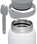 Adventure To Go Food Jar And Spork 36 Oz Vacuum Insulated Food Container With Wide Mouth Screw On Lid Leakproof included spork and lid.