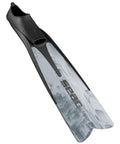 Talent Mid-Long Fins For Spearfishing Free Diving And Diving In Green Size 8-8.5 Closed Foot Blade, single closed-heel fin in gray camo design