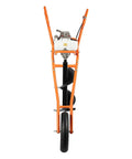 Gas Powered Post Hole Digger With Wheelbarrow Design 63cc Engine 3HP Earth Auger Borer 11 Inch Bit front view.