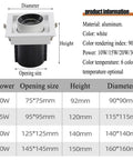 9 Pack Badass Bright Recessed LED Downlights With Aluminum Square Baffle Trim And Adjustable COB Gimbal Spotlight dimensions and specifications