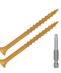 Yellow Wood Screws Set 300 Pieces Pro Grade Self Tapping Fasteners For Wood To Wood Joinery With Dual End Locking Design