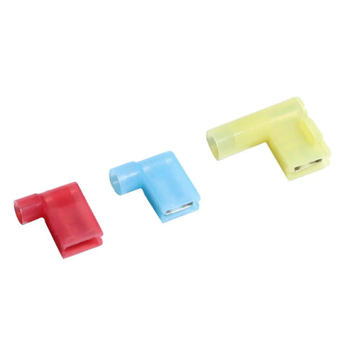 Nylon Spade Connector Right Angle Kit 90 Degree Terminals With Crimper Tool For Automotive Wiring 330 Piece Set Red 22 To 16 AWG