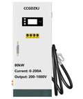 Outdoor Industrial-Grade 80kW DC Fast Charger With CCS1, Floor-Standing EV Charger, 200A output, front view