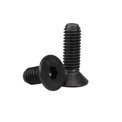 All In One Flat Head Hex Socket Screw Nut Kit For M6 Bolts And Nuts Heavy Duty Hardware Set close-up of black screws