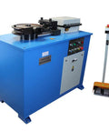 Pro Grade Shop Built Programmable Electric Hydraulic Tube Pipe Bender With PLC Auto Manual Controls And 3Hp Motor on a workshop bench.