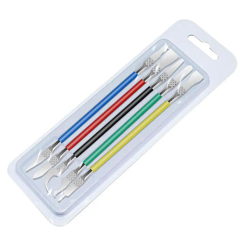 Packaging of Dope Ultra Thin Blade BGA IC Chip Repair Toolkit with colored handles for cell phone motherboard and CPU repair.