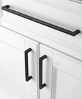 Oil Rubbed Bronze Solid Square Bar Cabinet Pull Handles Set Of 5 10 Inch 256mm Screw Hole Distance on white cabinets