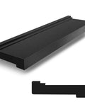 NAACOO tapping block for vinyl plank flooring, black, double-sided with notches, shown in angled side view.