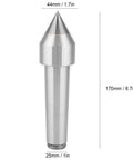 Durable Dead Center For Lathe And Milling Machine, Morse Taper 60 Degree Center With Cemented Carbide Tip, Heat Treated Steel Construction