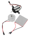 Heat Powered Fireplace Fan Motor Replacement Kit With Metal Construction, Compact Backup Parts For Wood Stove Fans And Electric Fireplaces, Easy Emergency Repair Set For Quick Fixes, showing motor and parts
