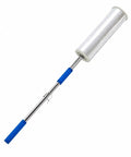 Heavy Duty 48 Inch Stretch Film Dispenser Pole Holder Long Handle For Easy Pallet Wrapping Back Saver Workhorse Ergonomic Tool Fits 12 To 20 Inch Film Rolls With 1.5 To 3 Inch Core Ideal Warehouse Packaging, with blue grip handle