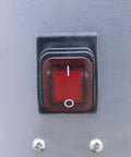 Red power switch on Heavy Duty Mobile Fryer Oil Filter Machine 55L Commercial Kitchen Frying System 550W.