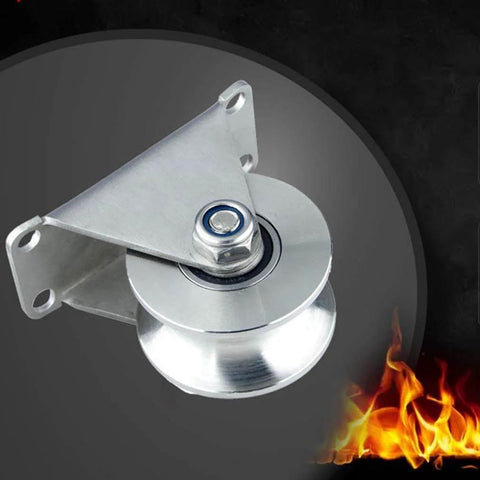 Heavy Duty Gate Pulley Wheel in 201 Stainless Steel With Double Bearings, Quiet Smooth Sliding Door Track Roller, side view