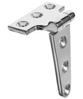 Heavy Hitter T Shaped Barn Door Hardware Stainless Steel Pivot Hinge close-up view showcasing robust build and holes for installation.