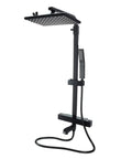 SASKATE Shower System with Thermostatic Mixer, High Pressure Rain Shower in sleek black finish with adjustable showerhead.