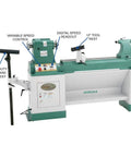Heavy-Duty Variable-Speed Wood Lathe Workhorse With 3 HP 220V 3-Phase, 20 Inch Swing Over Bed, 24-7/8 Inch Gap, Banjo Base 16-1/4 Inch