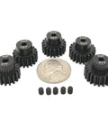 32P Hardened Pinion Gear Set For 1/8 Inch Hole With Hex Key Includes 17T 18T 19T 20T 21T 0.8M Pitch and hex screws