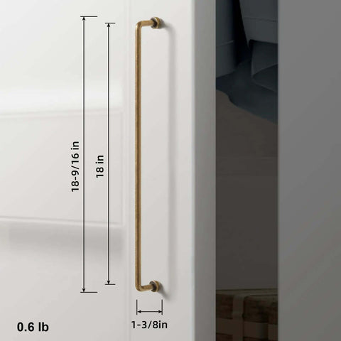 Antique Brass Cabinet Pulls 18 Inch Heavy Duty Zinc Alloy Handles For Large Wardrobe And Vintage Drawer Hardware For Farmhouse Kitchen And Pantry Doors 6 Pack on white door