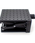 Z Axis Lifting Table Manual Pro-Grade Fine-Tuning Platform For Lab Optical Setup 110mm Stroke 210x150mm Aluminum Anodized Black Screw Driven Lift With 30kg Capacity, side view