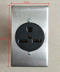 Heavy Duty Flush Mount Power Receptacle Nema 6 30R 30 Amp Straight Blade Outlet With Solid Brass Contacts No Sweat Wiring For Ev Chargers Welders And Generators, black outlet with steel cover.