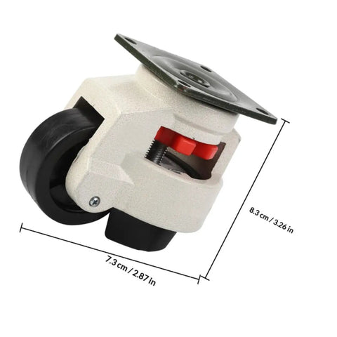 4Pcs Adjustable Swivel Workbench Casters Heavy Duty Leveling Wheels With 60F Plate Mount Non Skid Pad Aluminum Body Nylon Wheels For Equipment And Machinery Tough As Nails Ideal For Small Industrial Transport Casters For Stands And Enclosures, 7.3 cm
