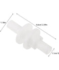 Image of sauna steamer connector hose joint durable plastic replacement fitting for high temperature steam pots dimensions shown
