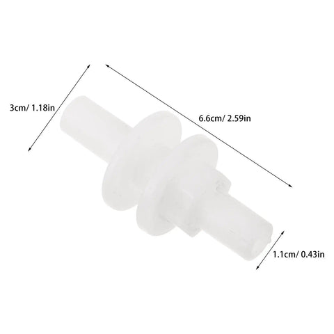 Image of sauna steamer connector hose joint durable plastic replacement fitting for high temperature steam pots dimensions shown
