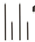 Dial In Your Perfect Drop Height Fast With These M10 Threaded Extension Rods Including Two Six And Twelve Inch Downrods Paired With A Sloped Ceiling Adapter So Pendants Or Chandeliers Look Legit And Level Over Island Setups: black steel M10 threaded drop rods.