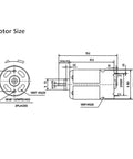 Technical drawing of Rs550 High Speed DC Motor featuring dimensions for robotics projects and compact builds.