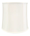 White Drum Lamp Shade 11x13x11 Inches Hand-Tailored Silk-Type Shantung With Premium Off-White Softback Lining Classic Drum Shape